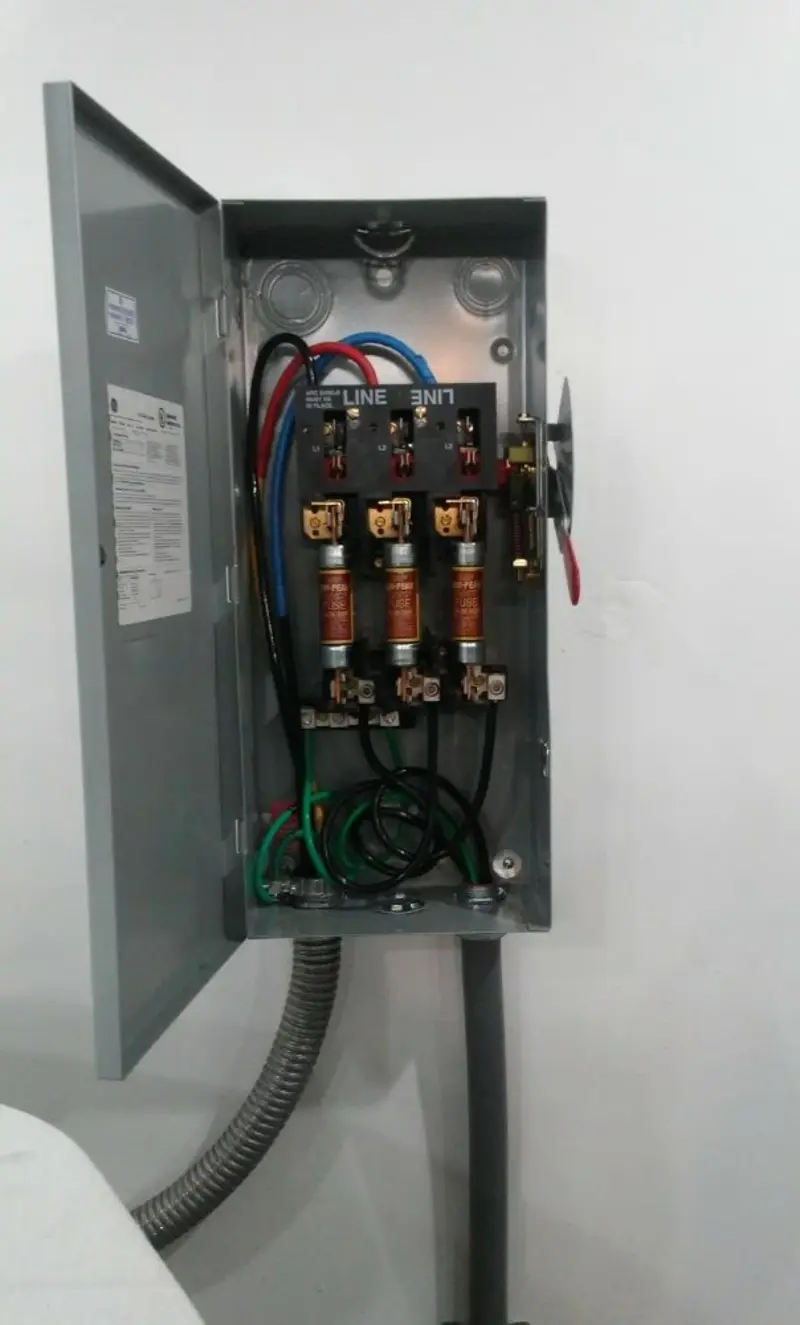 Three-phase disconnect switch installed for Electrical Wiring & Rewiring in Hurricane